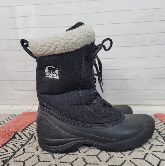 SOREL CUMBERLAND BOOTS IN BLACK, SZ 8 - Picture 3 of 16